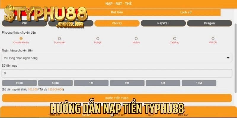Giới Thiệu Về Các Phương Thức Nạp Tiền Typhu88